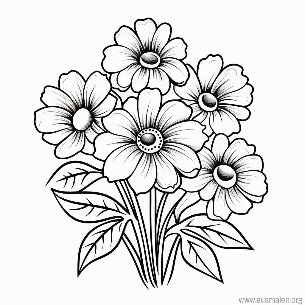 Ausmalbilder Blumen zum Ausdrucken - Kostenlose Malvorlagen