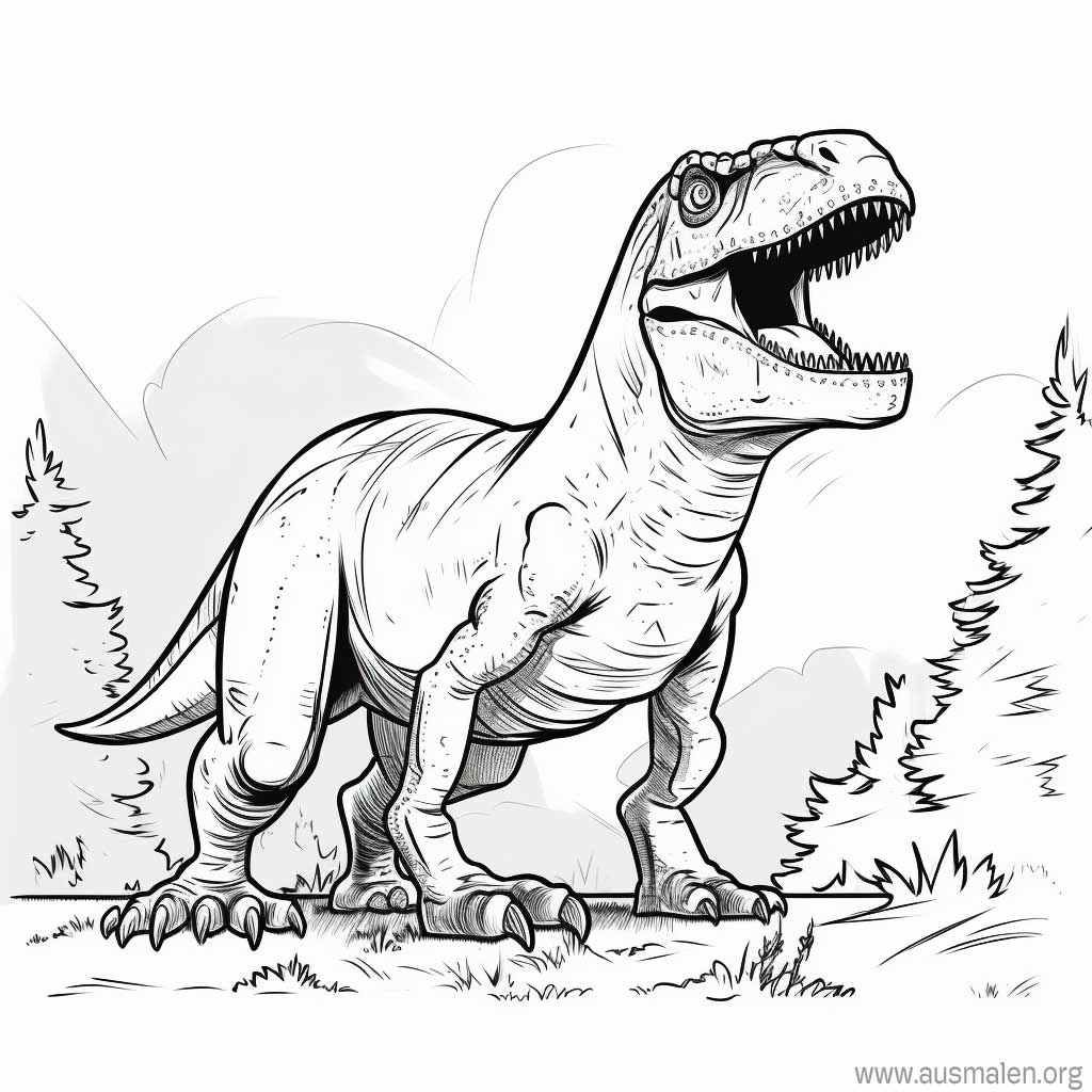  Ausmalbilder Dinosaurier zum Ausdrucken - Malvorlagen mit Dinos Illustration 