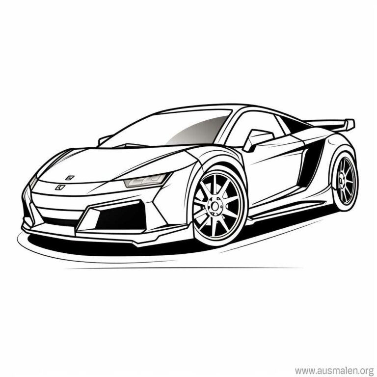  Ausmalbilder Autos zum Ausdrucken - Kostenlose Malvorlagen Motiv 