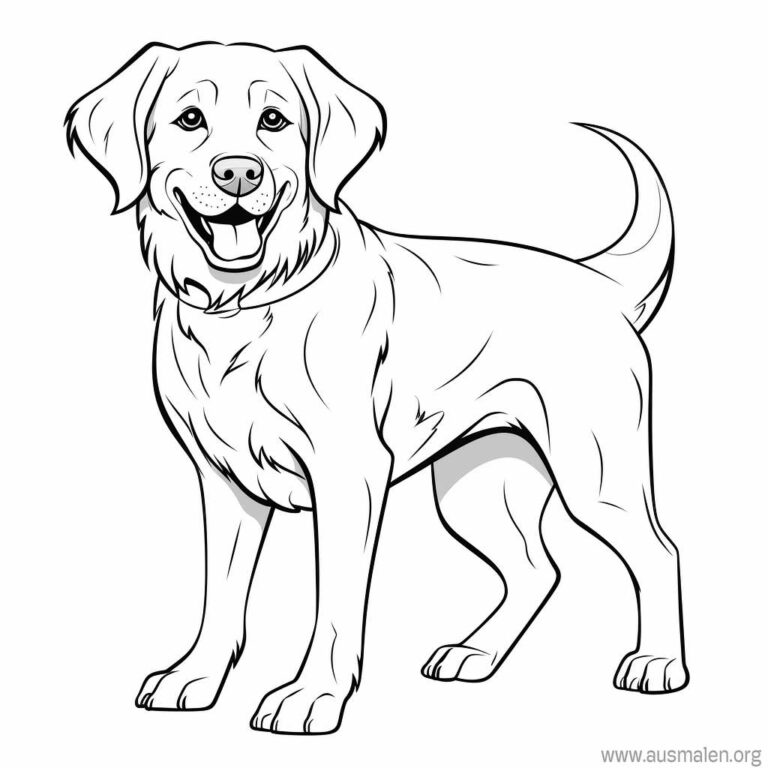 Ausmalbilder Hunde zum Ausdrucken - Kostenlose Malvorlagen