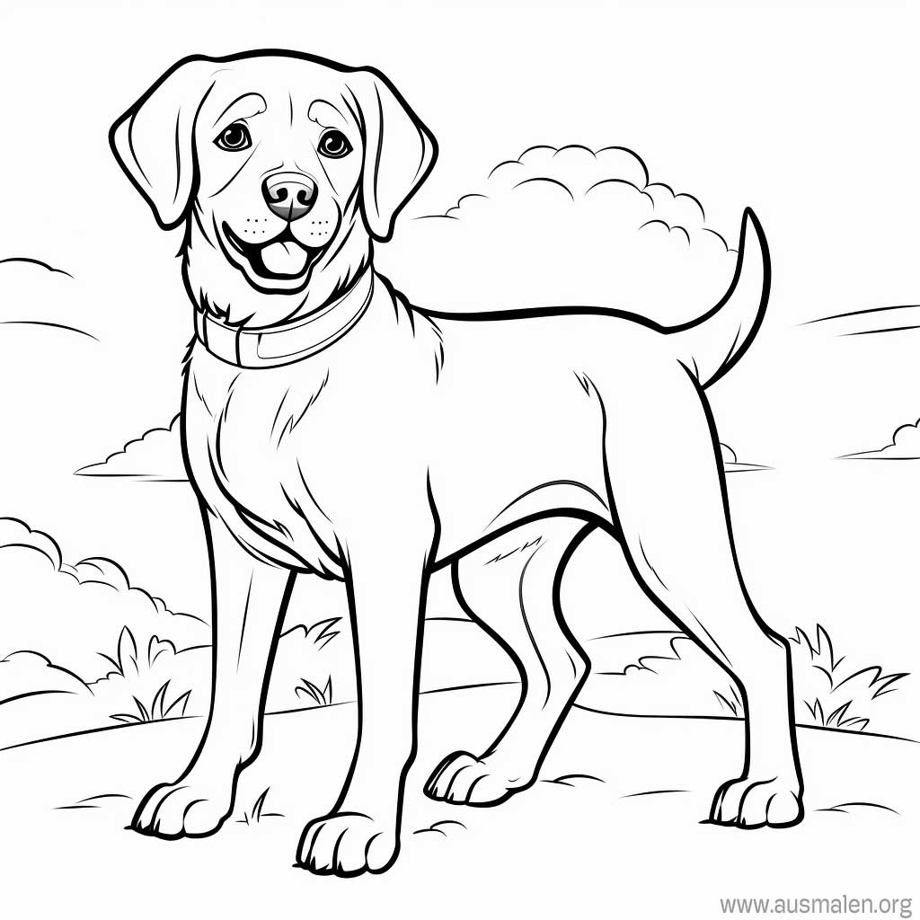 Ausmalbilder Hunde zum Ausdrucken - Kostenlose Malvorlagen