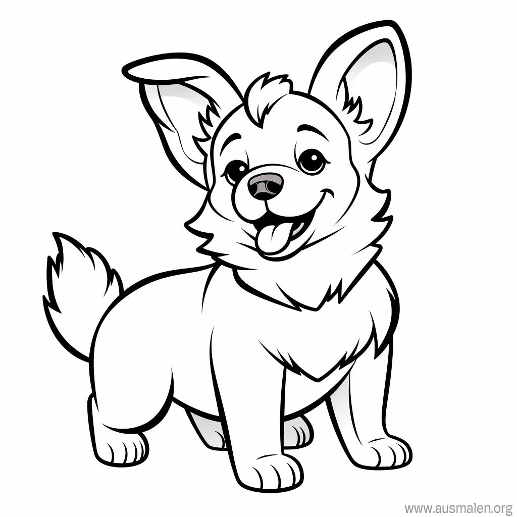  Ausmalbilder Hunde zum Ausdrucken - Kostenlose Malvorlagen Illustration 