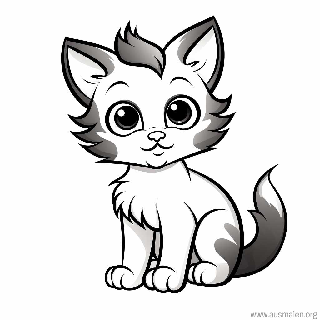  Ausmalbilder Katzen zum Ausdrucken - Kostenlose Malvorlagen Motiv 