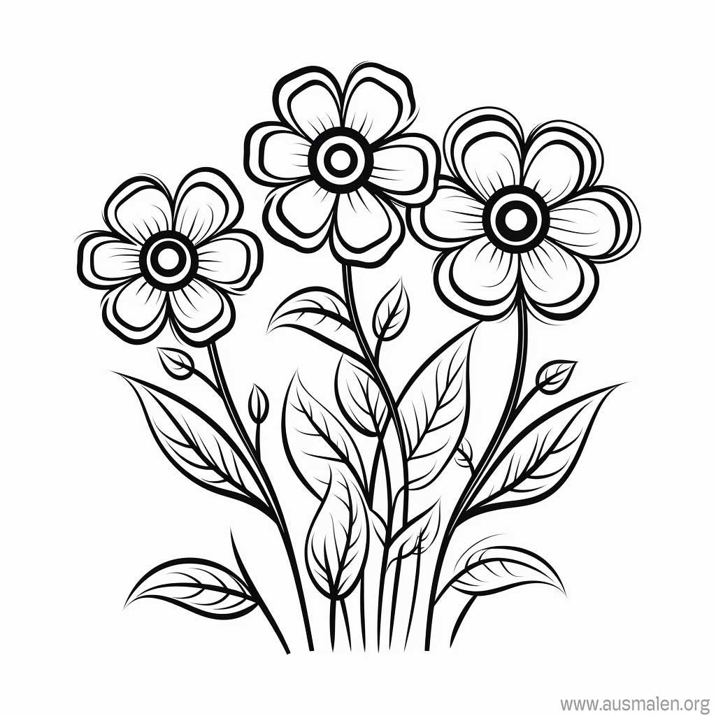  Ausmalbilder Blumen zum Ausdrucken - Kostenlose Malvorlagen Illustration 