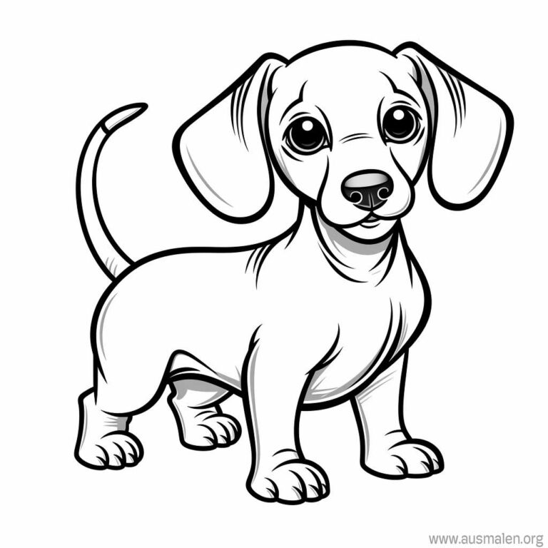 Ausmalbilder Hunde zum Ausdrucken - Kostenlose Malvorlagen