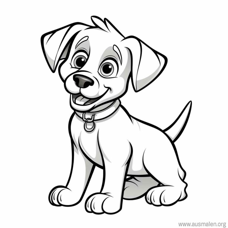 Ausmalbilder Hunde zum Ausdrucken - Kostenlose Malvorlagen