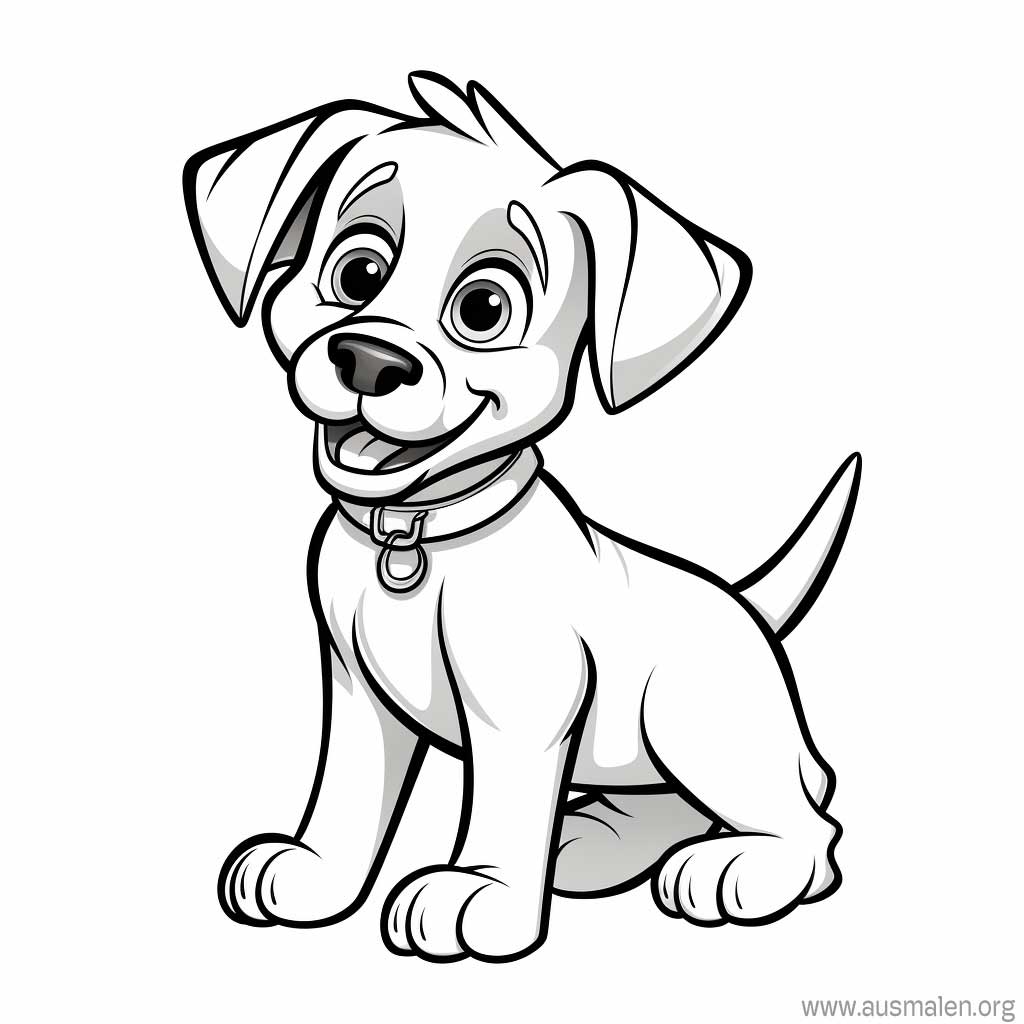 Ausmalbilder Hunde zum Ausdrucken - Kostenlose Malvorlagen