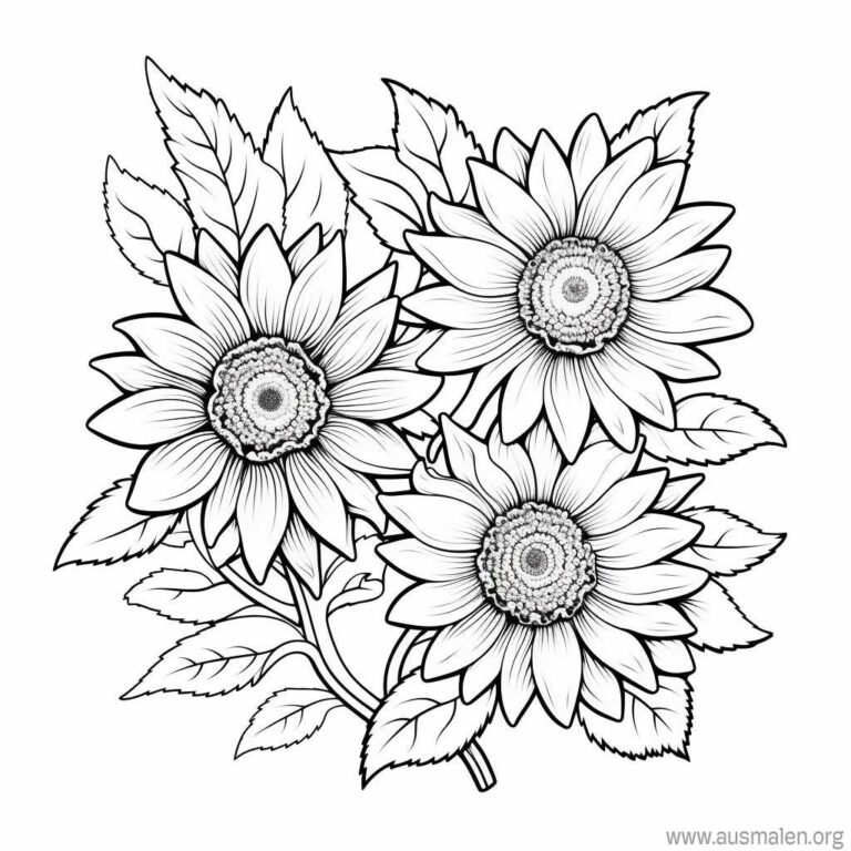 Ausmalbilder Blumen zum Ausdrucken - Kostenlose Malvorlagen