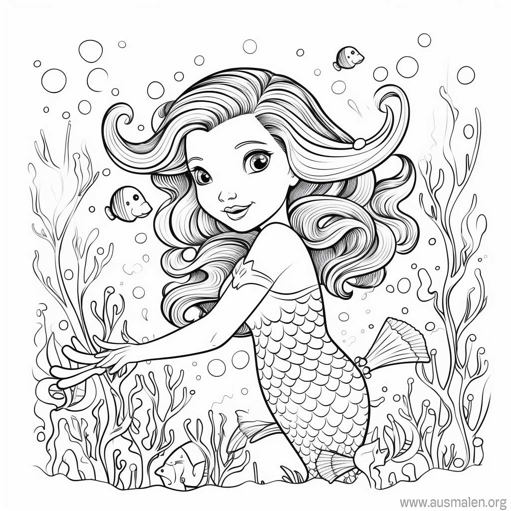  Ausmalbilder Meerjungfrau zum Ausdrucken - Kostenlose Malvorlagen Bildidee 