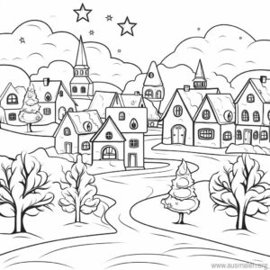 ausmalbilder-weihnachtliche-stadt