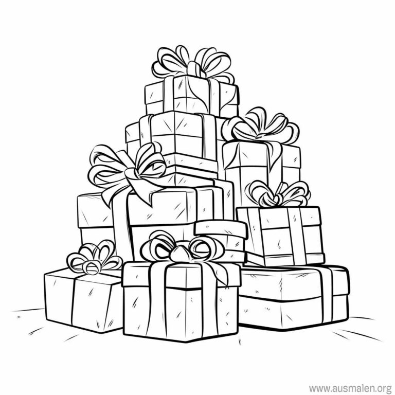  Ausmalbilder Geschenke zum Ausdrucken - Kostenlose Malvorlagen Illustration 