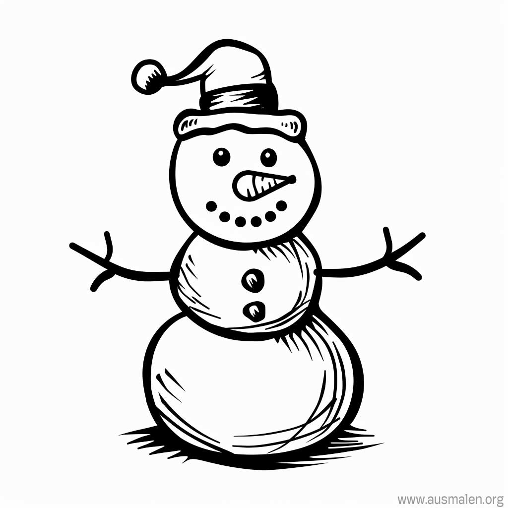  Ausmalbilder Schneemann zum Ausdrucken - Kostenlose Malvorlagen Illustration 