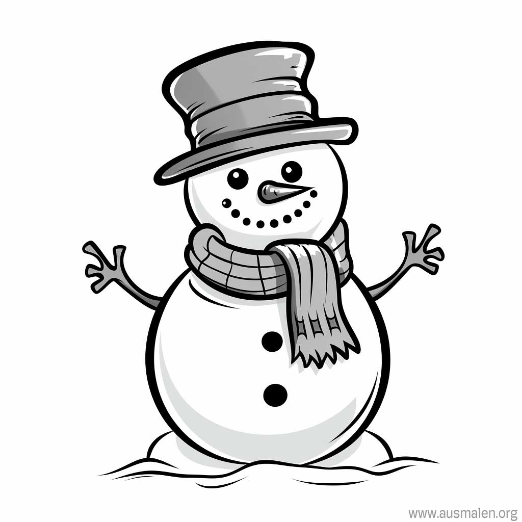  Ausmalbilder Schneemann zum Ausdrucken - Kostenlose Malvorlagen Illustration 